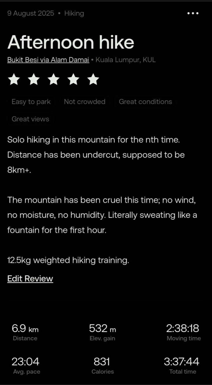 Training in Bukit Besi